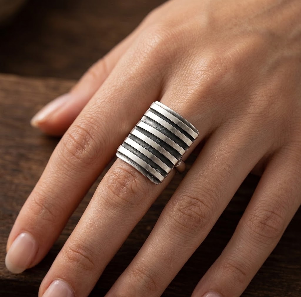 The Striped Shield Ring