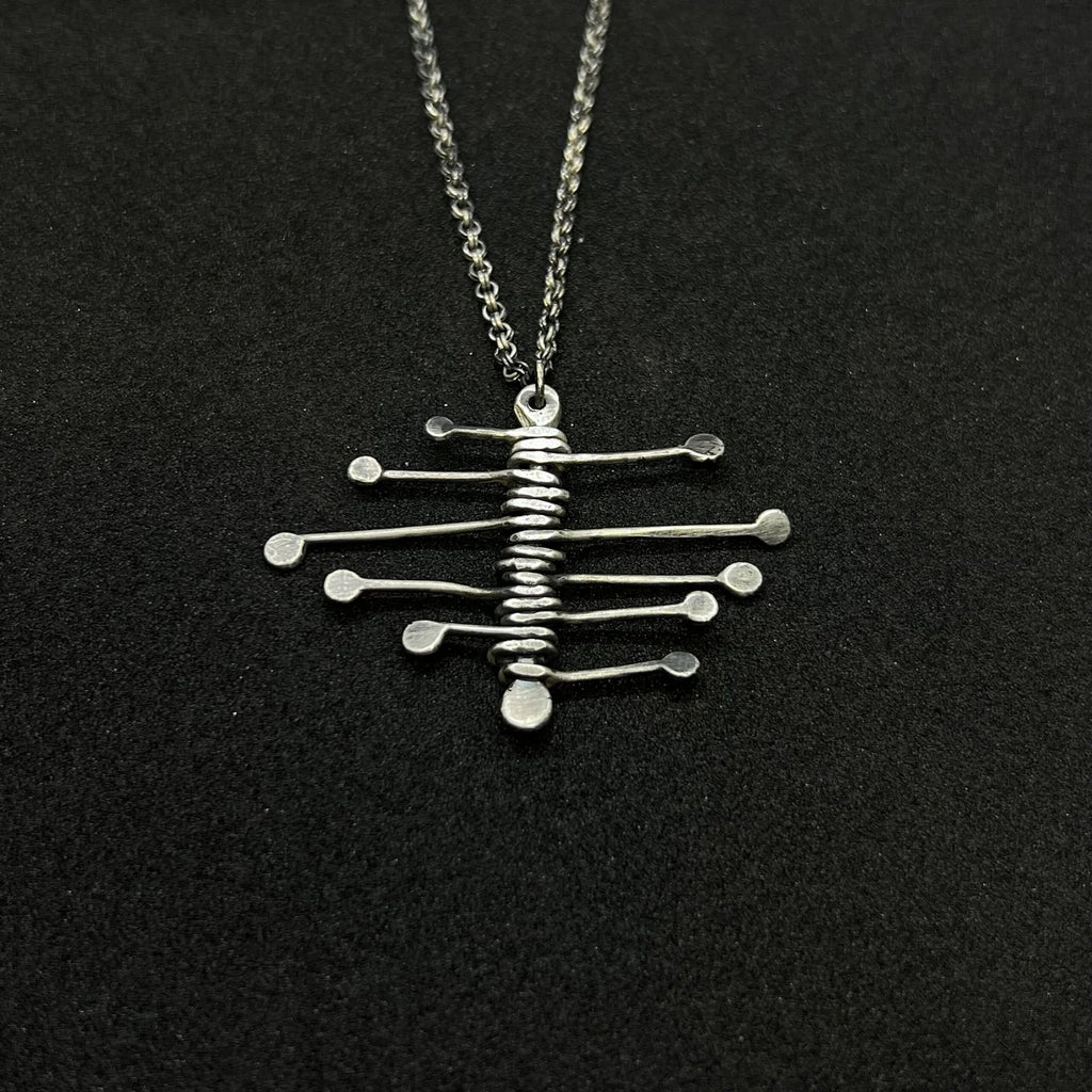 Flattened Pin Silver Pendant