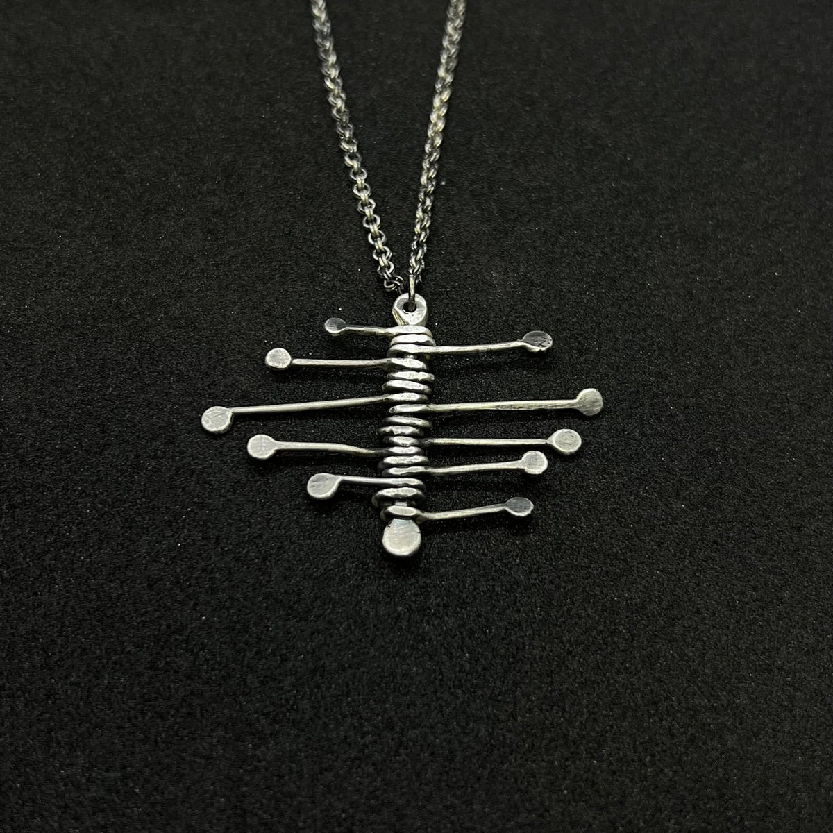 Flattened Pin Silver Pendant