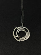 Orbital Moving Ring Silver Necklace