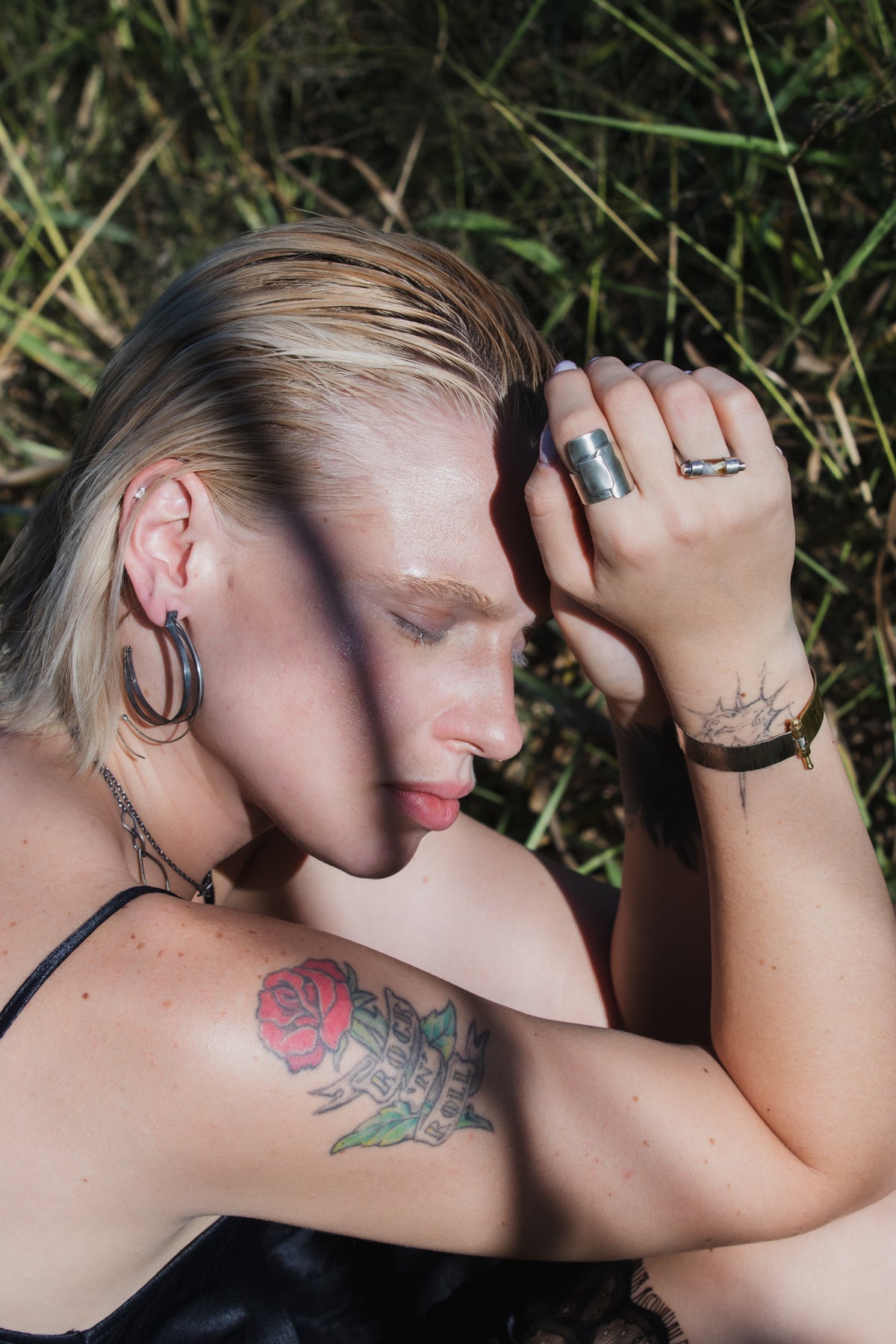 Double Strip Silver Hoops