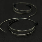 Double Strip Silver Hoops