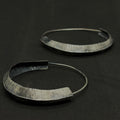 Hammered Folded Ribbon Hoops