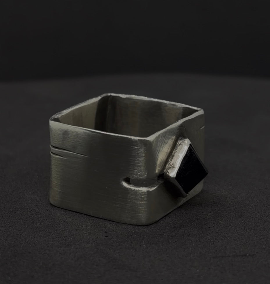 The Dark Apex Cube Ring