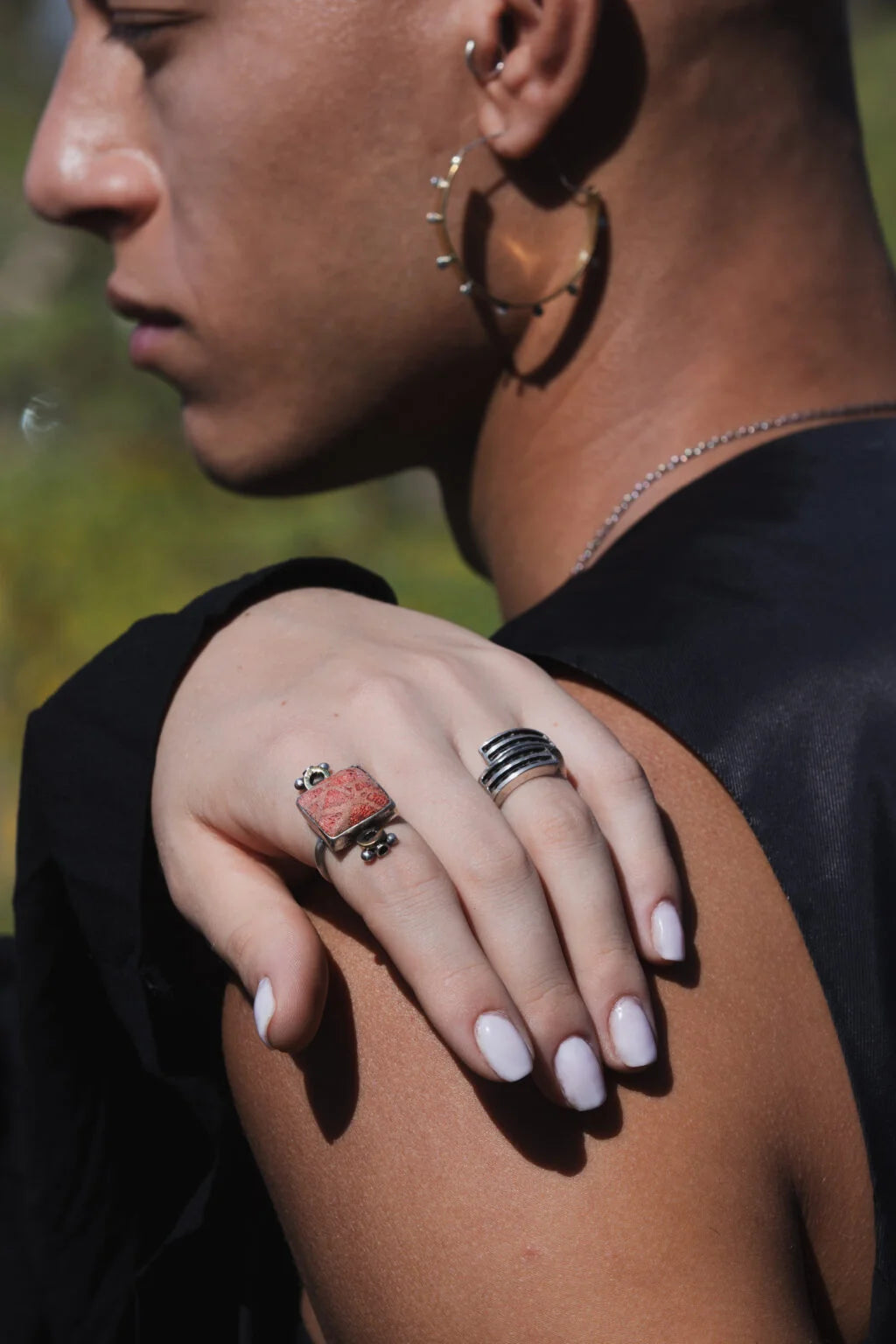 Ocean Coral Shield Ring