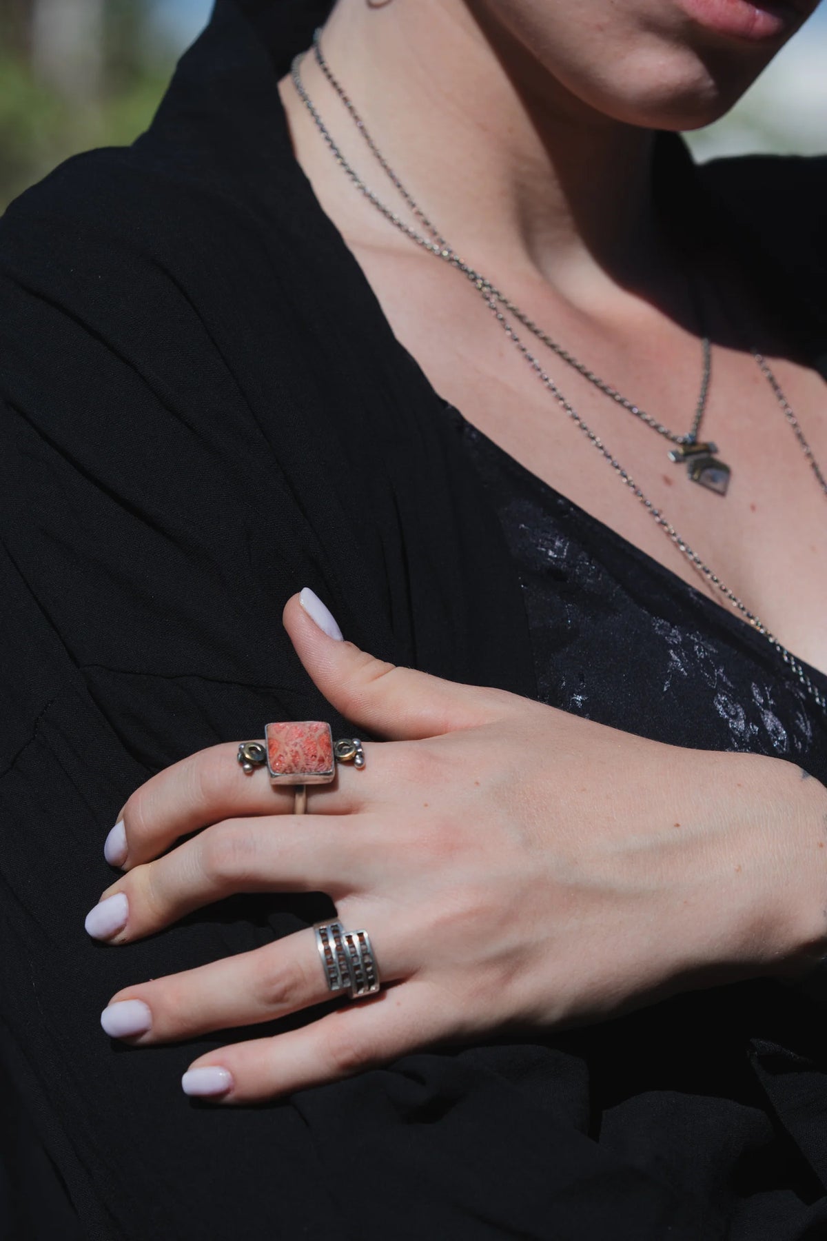 Ocean Coral Shield Ring