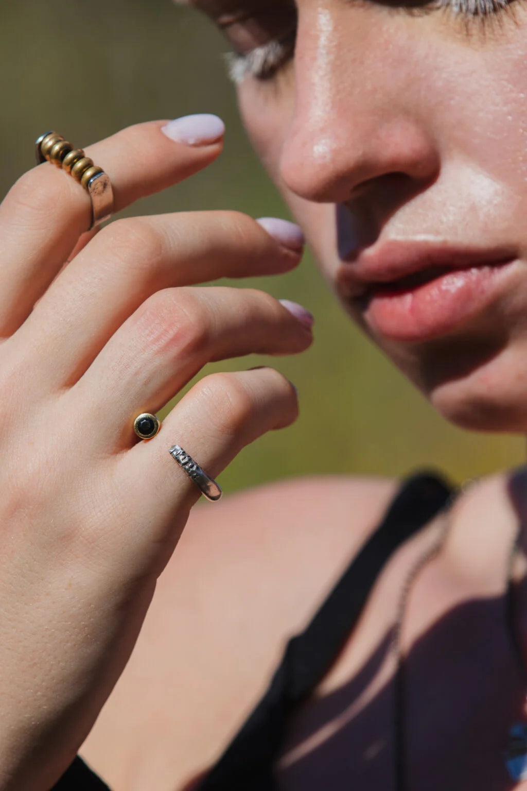 The Rolling Brass Bead Ring