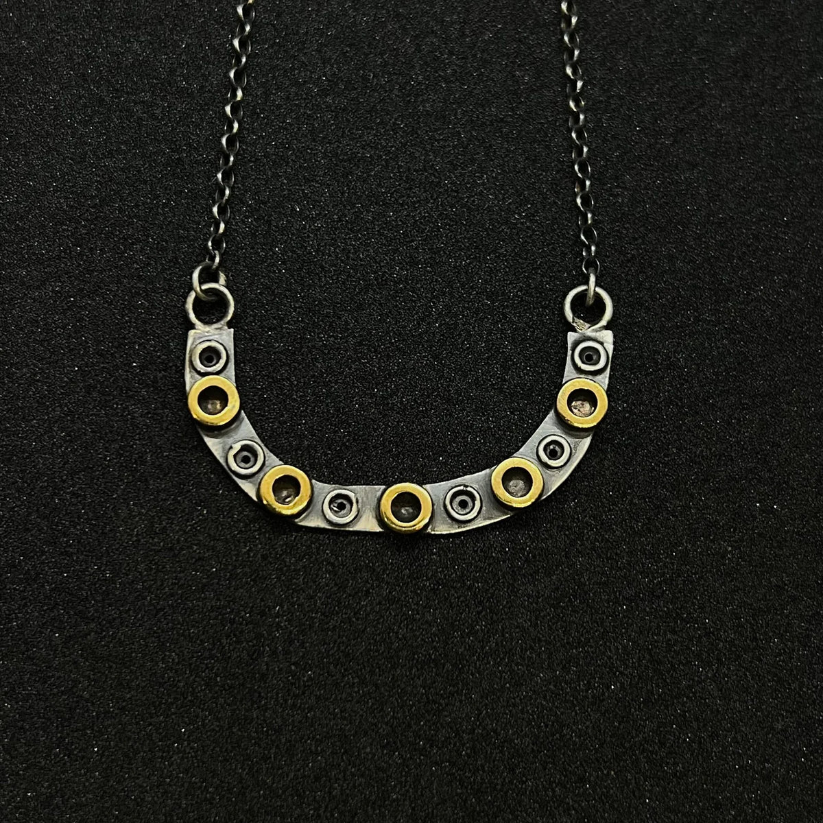 Luna Brass & Silver Crescent Necklace