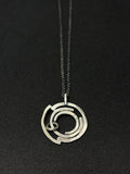 Orbital Moving Ring Silver Necklace