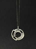 Orbital Moving Ring Silver Necklace