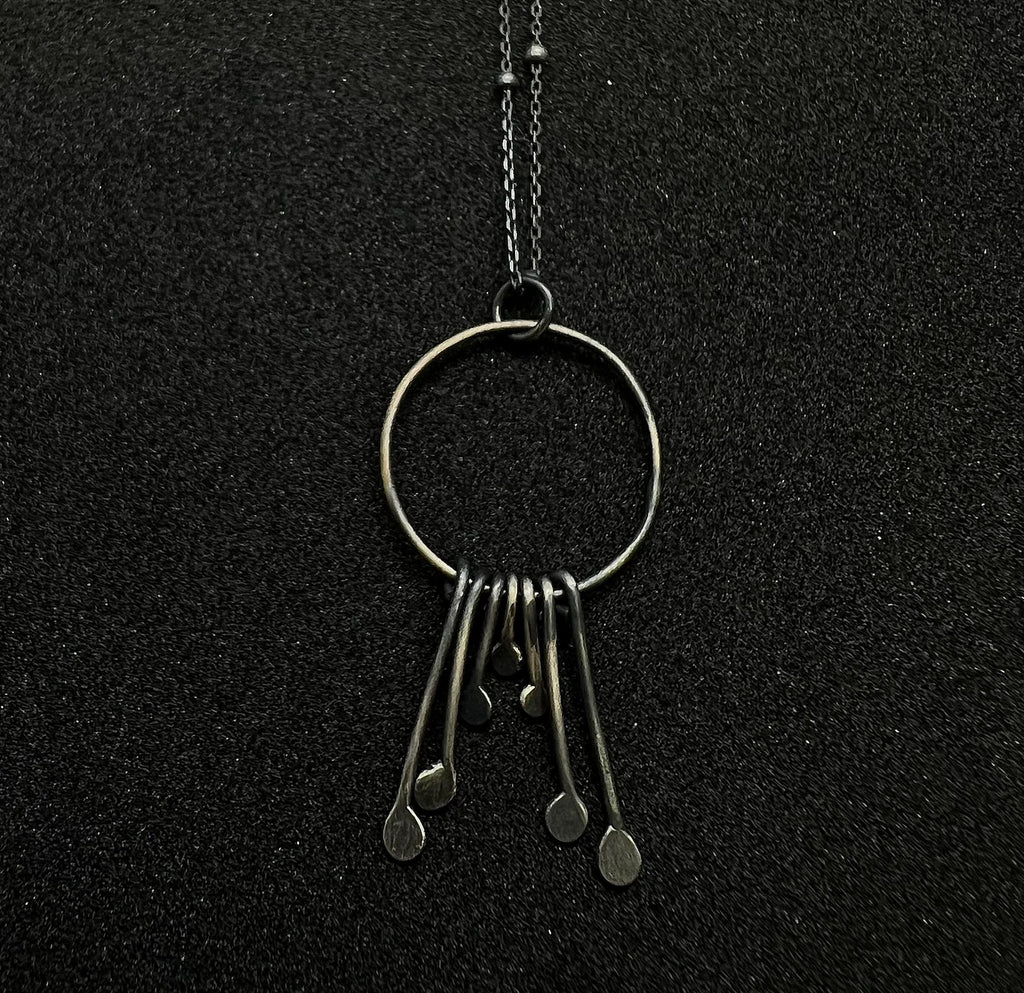 Seven Kinetic Spoon Ring Necklace