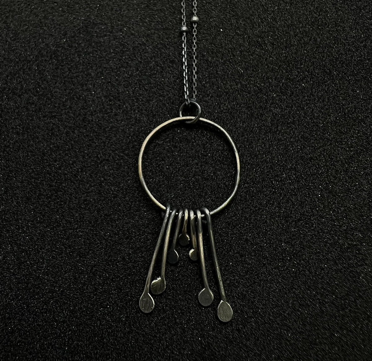 Seven Kinetic Spoon Ring Necklace
