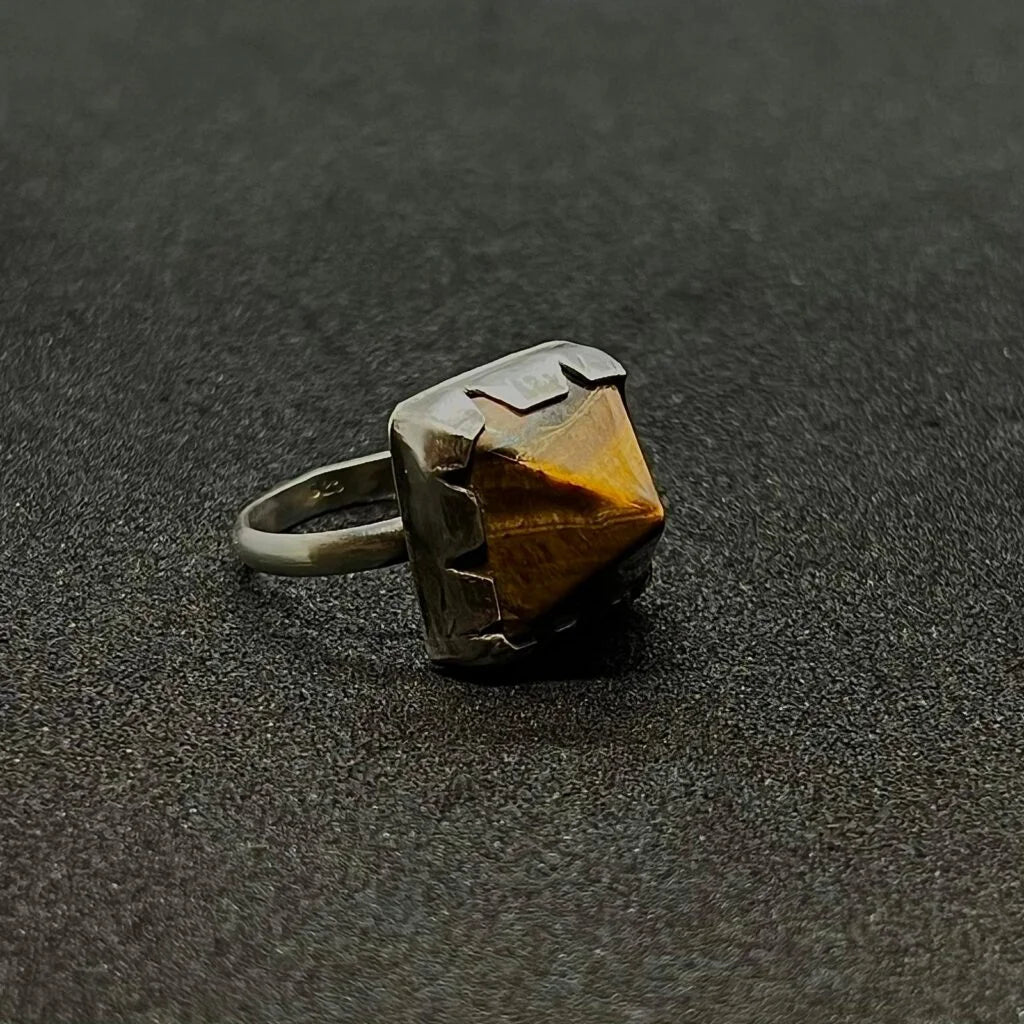 The Tiger's Eye Pyramid Ring