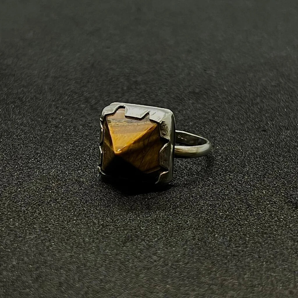 The Tiger's Eye Pyramid Ring