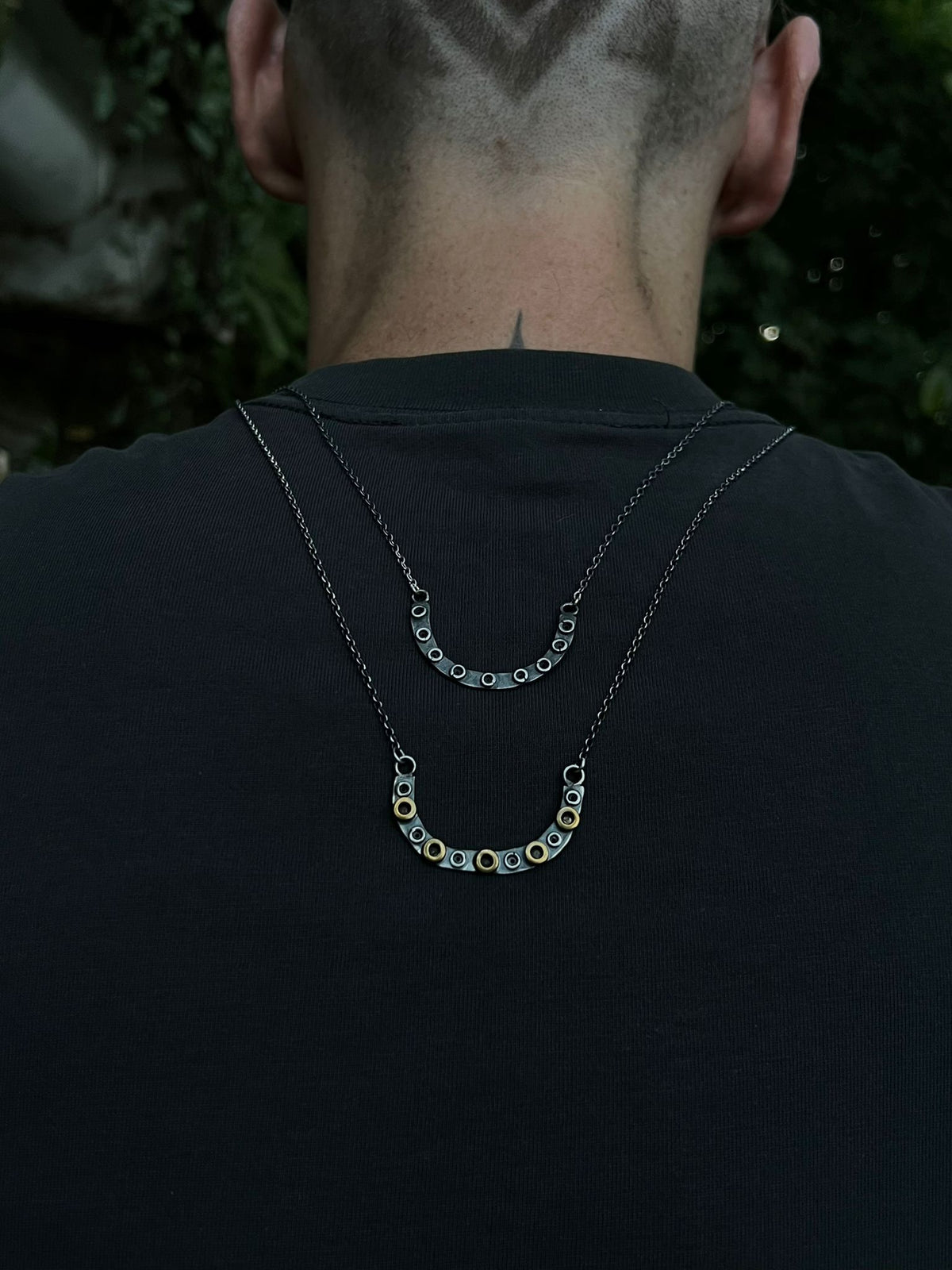 Luna Brass & Silver Crescent Necklace