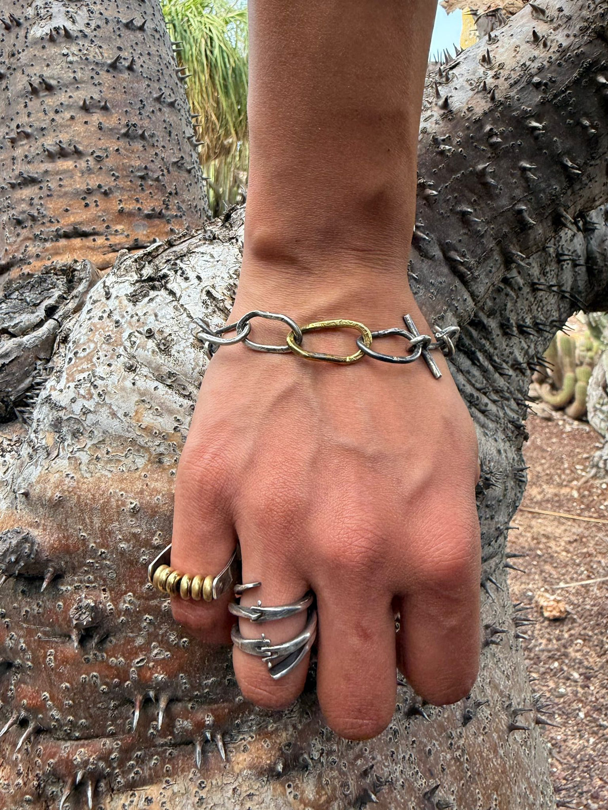 The Rolling Brass Bead Ring