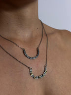 Luna Brass & Silver Crescent Necklace