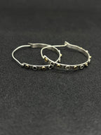 Two-Tone Tube Studded Hoops