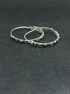 Two-Tone Tube Studded Hoops