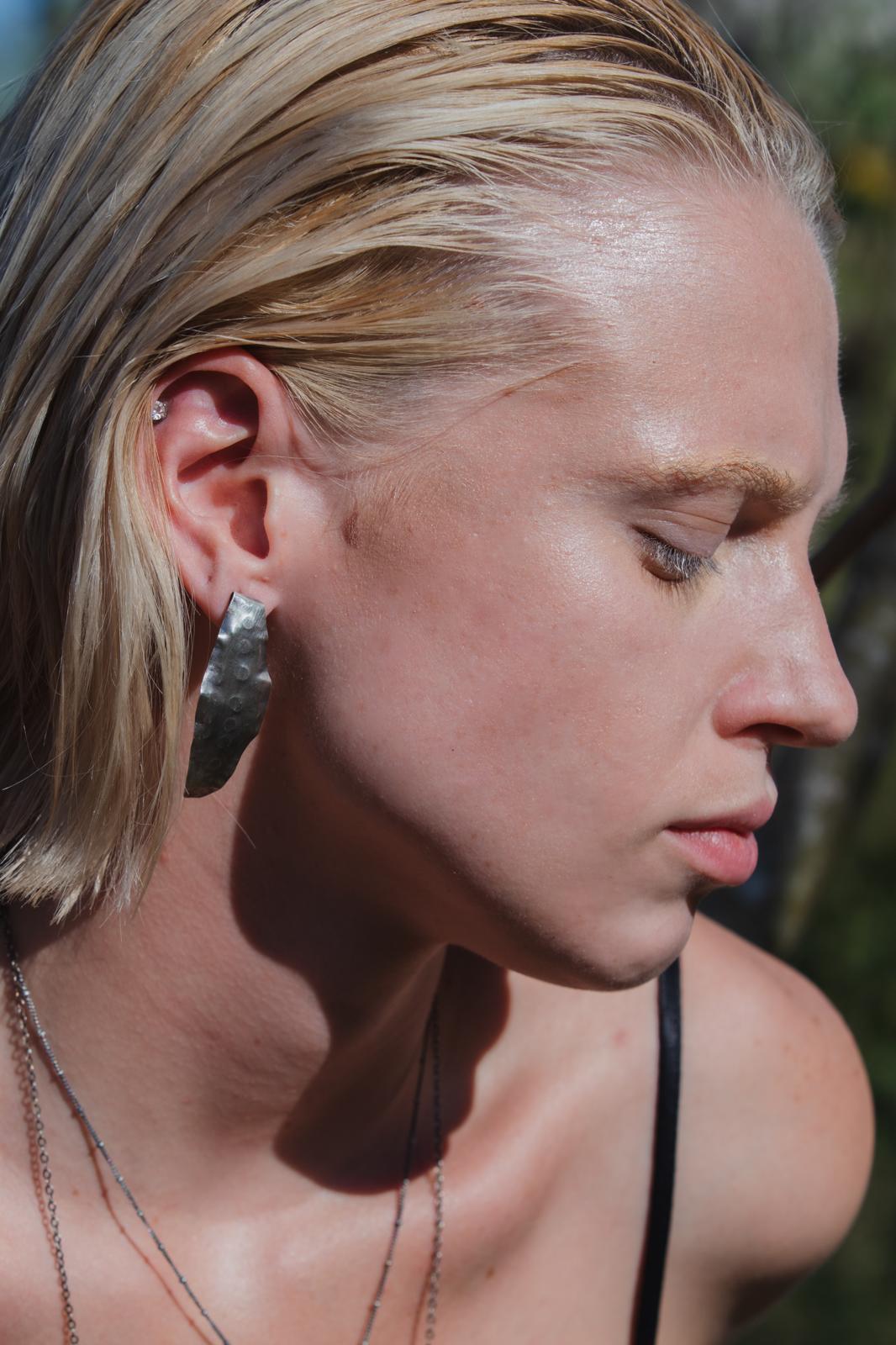 Textured Octopus Silver Studs