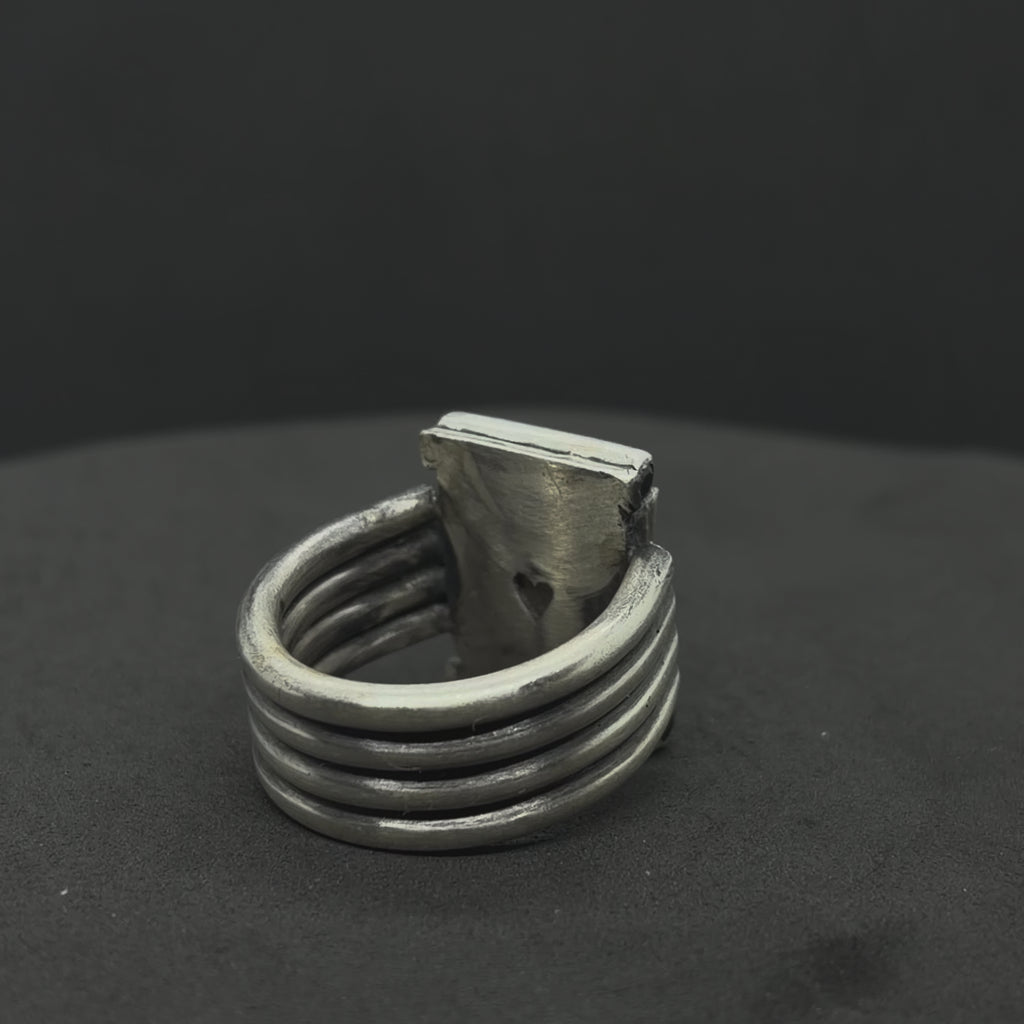 The Labradorite Pyramid Ring
