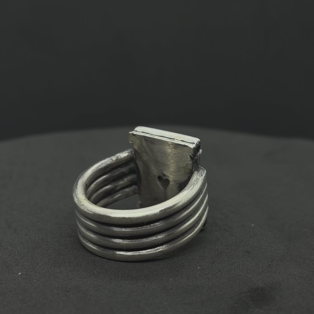 The Labradorite Pyramid Ring
