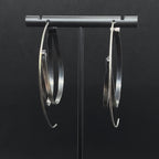 Double Strip Silver Hoops