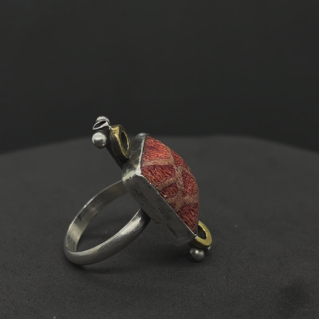 Ocean Coral Shield Ring