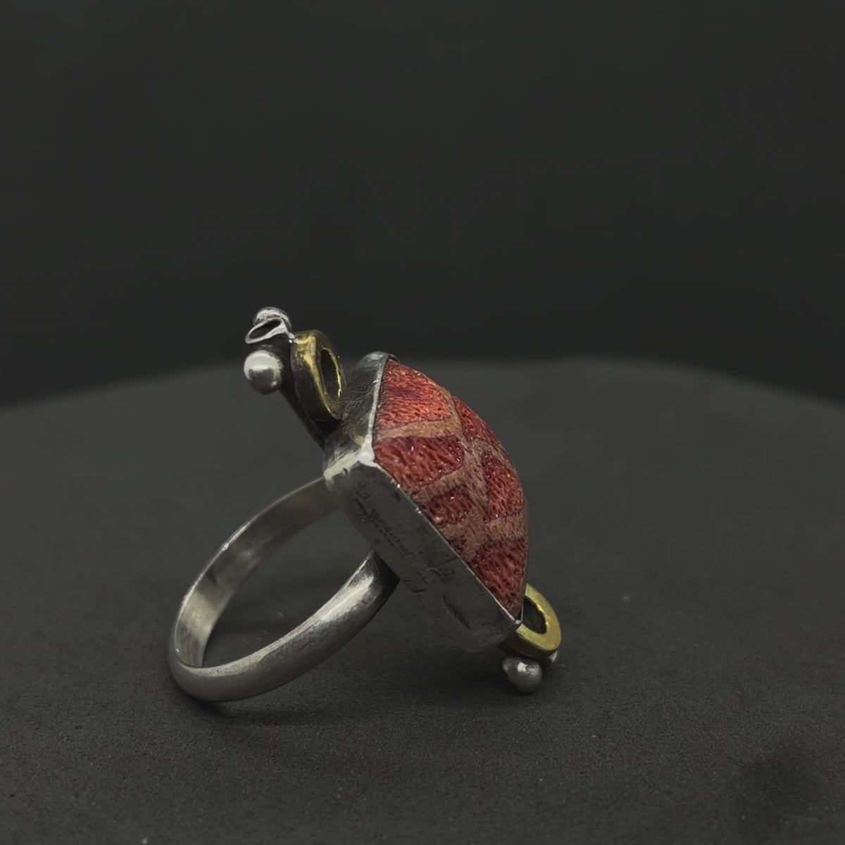 Ocean Coral Shield Ring